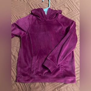 Berry color velour hoodie